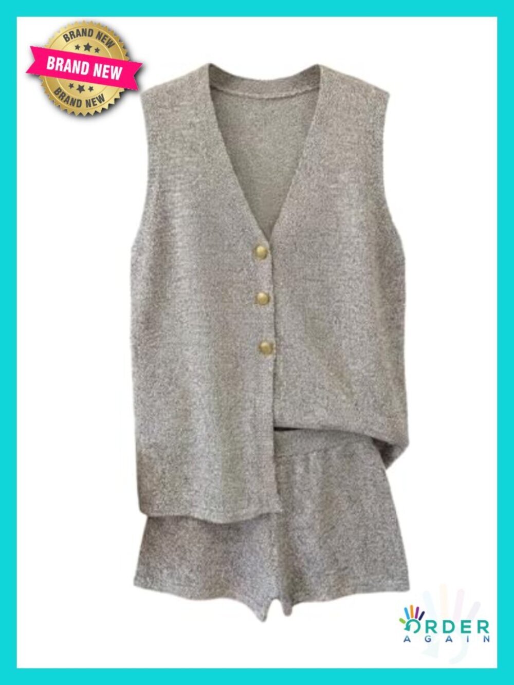 Women's 2 Piece Knit Vest & Shorts Set Summer Matching Outfit Short Set